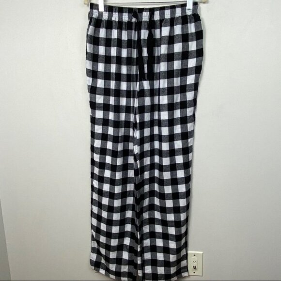 NEW Rachel Parcell Plaid Flannel Pajama Bottom Pants Black White Check Nordstrom - Picture 8 of 10